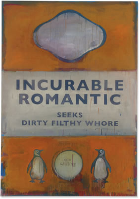 Incurable Romantic Seeks Dirty Filthy Whore by Harland Miller - Auction record, sale price, and art valuation. Compare with similar artists and explore comparable artworks.