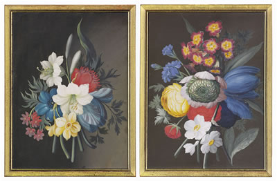 Still lifes of floral bouquets (2)