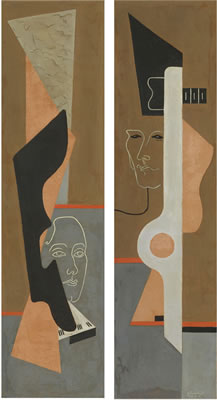 Abstract Masks; diptych
