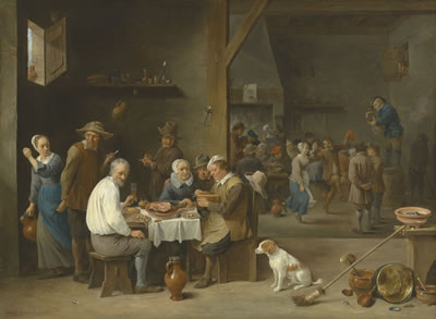 Sample artwork by David Teniers II (1610 - 1690), known for genre, landscape and religious scene painting - View similar artists and auction records