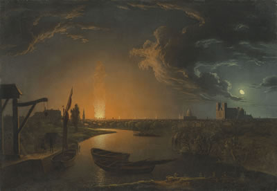The fire at the Old Drury Lane Theatre, seen from Pimlico