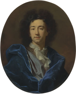 Portrait of the artist, bust-length, in a lace cravat and blue cloak