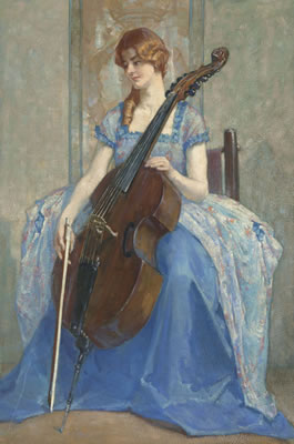 Francesca, the artist's daughter and her Viola da Gamba