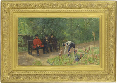 The Chelsea Pensioners by James Princep Beadle - Auction record, sale price, and art valuation. Compare with similar artists and explore comparable artworks.