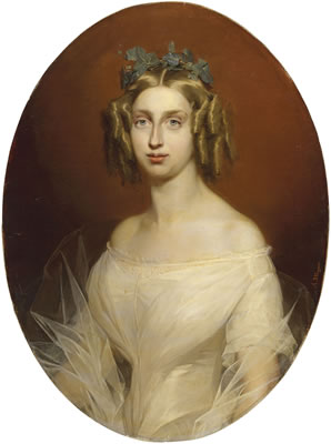 Portrait of Maria Teresa of Savoy (1801-1855), Consort of King Carlo Alberto, half-length, in a white dress