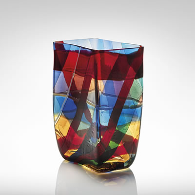A RARE ‘SCOZZESE’ VASE, MODEL NO. 4592, CIRCA 1957 by Fulvio Bianconi - Auction record, sale price, and art valuation. Compare with similar artists and explore comparable artworks.