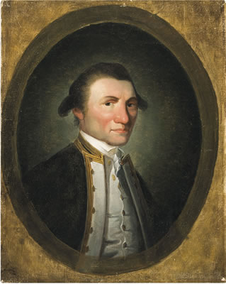 Portrait of Captain James Cook, R.N., small half length, in captain's full-dress uniform