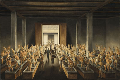 The Tea Warehouses at Canton: Tea being delivered to the warehouse; and Packing the tea chests for export (2)
