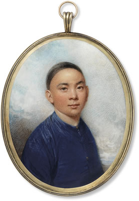 The Chinese Servant of John Hotson (1770-1828), a purser in the East India Company, in blue jacket and black cap
