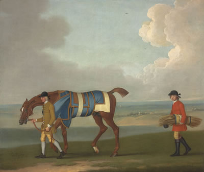Traditionally identified as Mr Martindale's chestnut colt 'Sedbury', led by a groom