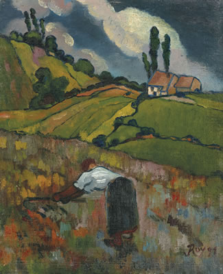 Paysanne à la moisson