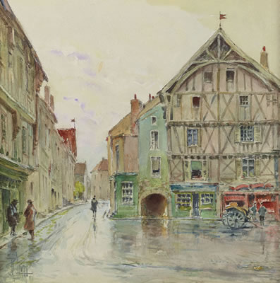 Après la pluie, Place de l'Hôtel de ville by René Leverd - Auction record, sale price, and art valuation. Compare with similar artists and explore comparable artworks.