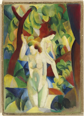 Badende Frauen (recto); Pierrot mit Tänzerpaar (verso) by Auguste Robert Ludwig Macke - Auction record, sale price, and art valuation. Compare with similar artists and explore comparable artworks.