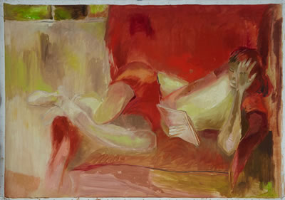 Reading in a Red Chair by Kate O'Meallie - Auction record, sale price, and art valuation. Compare with similar artists and explore comparable artworks.