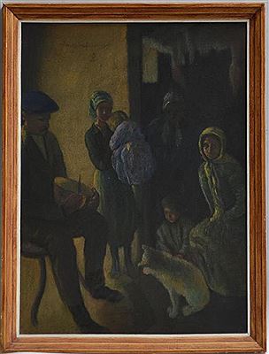 Personnages in a scene of interior