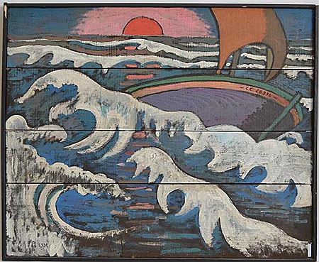 Wave Japan, Sailboat of Concarneau at sunset