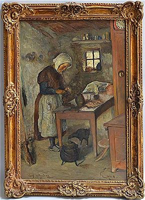 La mère Pageot dans sa cuisine (marais vendéen)