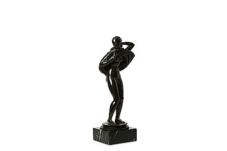 FIGURE OF A WOMAN UNDRESSING.