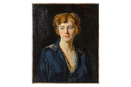 Portrait of a Lady, bust-length in a blue dress