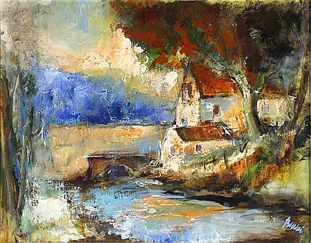 Mill by the stream