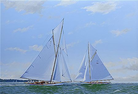 CLASSIC FIFE CUTTERS RACING ON THE SOLENT by George Drury - Auction record, sale price, and art valuation. Compare with similar artists and explore comparable artworks.