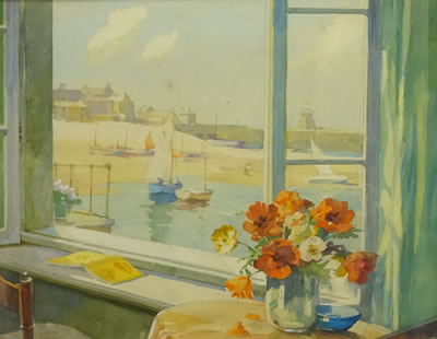 'St Ives Harbour from a Window'