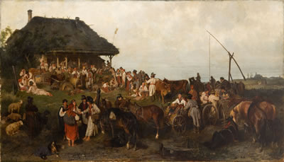 Fair in the region of Krakow ("Return from the fair in Opoczynskie region"), 1868
