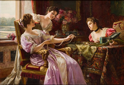 Ladies with jewels, 1890s