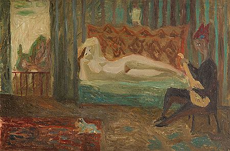 Woman with Guitarist by Witold Mars - Auction record, sale price, and art valuation. Compare with similar artists and explore comparable artworks.