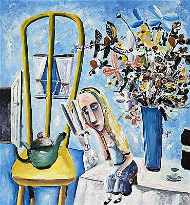 ALICE ON THE TABLE, 1956 by Charles Blackman - Auction record, sale price, and art valuation. Compare with similar artists and explore comparable artworks.