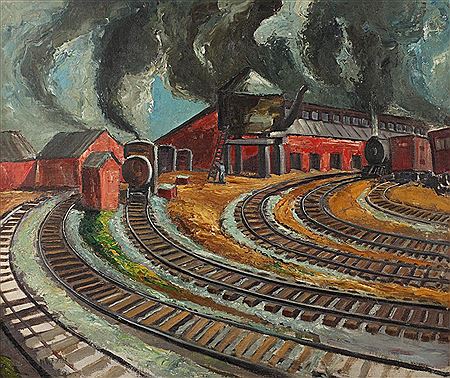 "San Antonio Railway, c. 1935" by Margaret Tupper - Auction record, sale price, and art valuation. Compare with similar artists and explore comparable artworks.