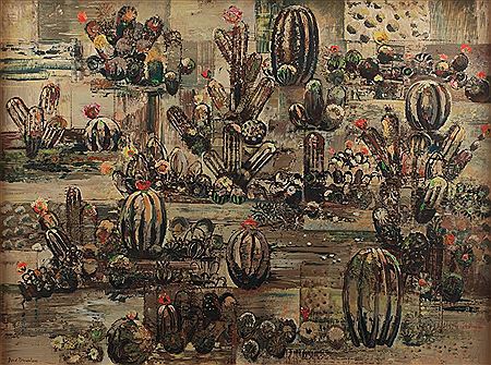 Sample artwork by David Brownlow (1915 - 2008), known for abstract architectural form painting, regionalism - View similar artists and auction records