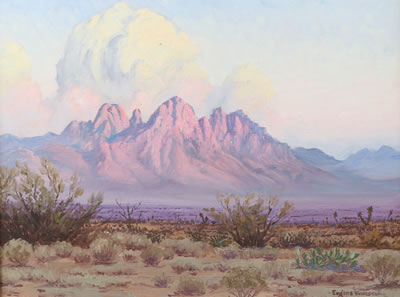 Sample artwork by Eugene Bonfanti Thurston (1896 - 1993), known for landscape and adobe structure painting, cartoons, commercial art - View similar artists and auction records