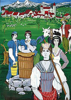 Sieben Fribourger Trachtenszenen (Bezirke Broye, Glane, Greyerz, Saane, See, Sense, Vivisbach). by Roger Bohnenblust - Auction record, sale price, and art valuation. Compare with similar artists and explore comparable artworks.