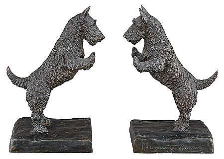 SCOTTIE DOG BOOKENDS by Marguerite Kirmse - Auction record, sale price, and art valuation. Compare with similar artists and explore comparable artworks.