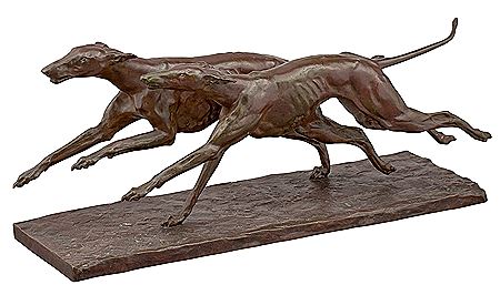 Two Greyhounds in Stride by Richard Fath - Auction record, sale price, and art valuation. Compare with similar artists and explore comparable artworks.