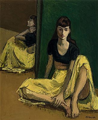 Models in Yellow and Black by Moses Soyer - Auction record, sale price, and art valuation. Compare with similar artists and explore comparable artworks.