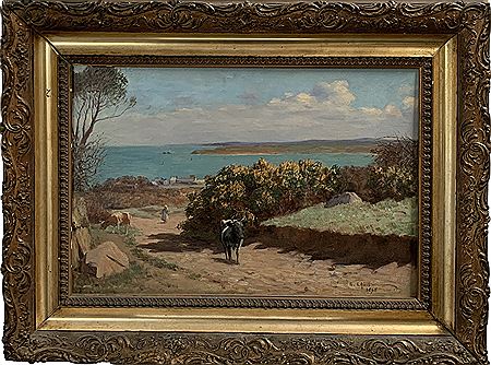 A DAIRY MAID ABOVE ST IVES BAY