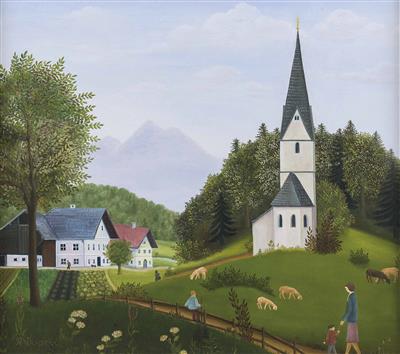 Goiser Hügel mit Kirche by Regine Dapra - Auction record, sale price, and art valuation. Compare with similar artists and explore comparable artworks.