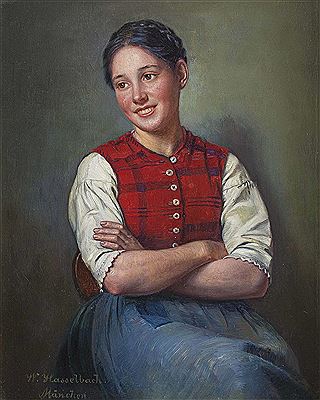 Sitzporträt eines jungen Bauernmädchens by Wilhelm Hasselbach - Auction record, sale price, and art valuation. Compare with similar artists and explore comparable artworks.