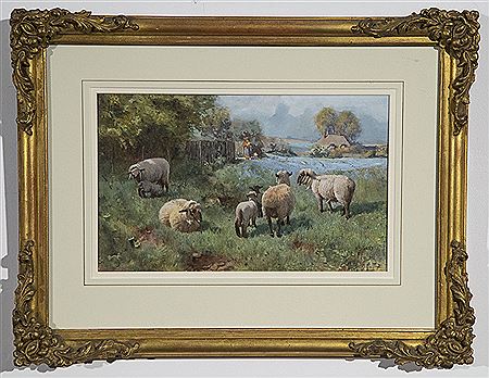 Sheep in Spring Pastures by Walter Bothams - Auction record, sale price, and art valuation. Compare with similar artists and explore comparable artworks.