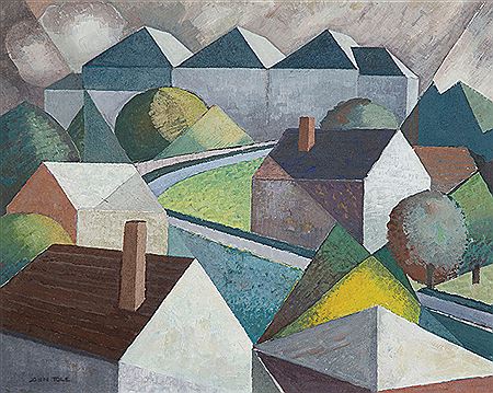 Landscape with Houses by John Tole - Auction record, sale price, and art valuation. Compare with similar artists and explore comparable artworks.