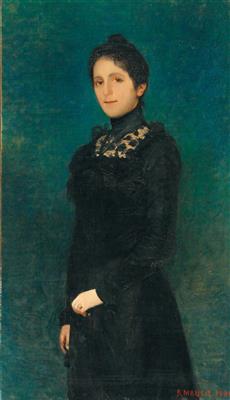 Bildnis Maria Schurz, geb. Freiin Maria Ignatia Hyacinthe Franziska Lauer-Ursini von Blagyay (30. Dezember 1858 - 11. Dezember 1946)
