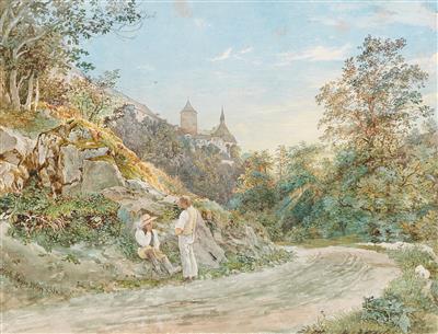 A bend of a path, a castle in the background by Joseph Mayer-Attenhofer - Auction record, sale price, and art valuation. Compare with similar artists and explore comparable artworks.