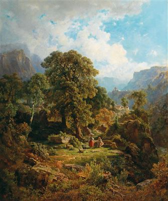 A landscape in the Fassa Valley, South Tyrol