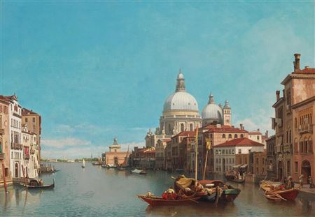 Venice, a view of the Grand Canal with Santa Maria della Salute