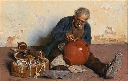 Sample artwork by Luigi Serra (1846 - 1888), known for painting - View similar artists and auction records