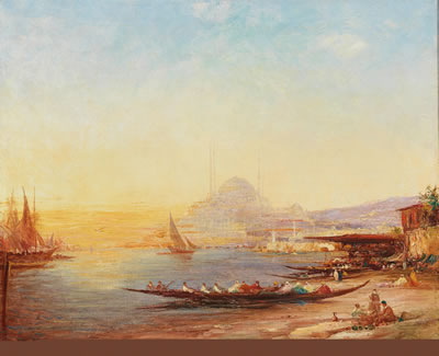 View over the Bosphorus to the Hagia Sophia