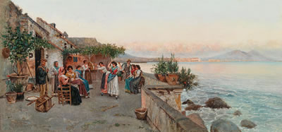 Musical Entertainment on a Neapolitan Terrace by Giuseppe Giardiello - Auction record, sale price, and art valuation. Compare with similar artists and explore comparable artworks.