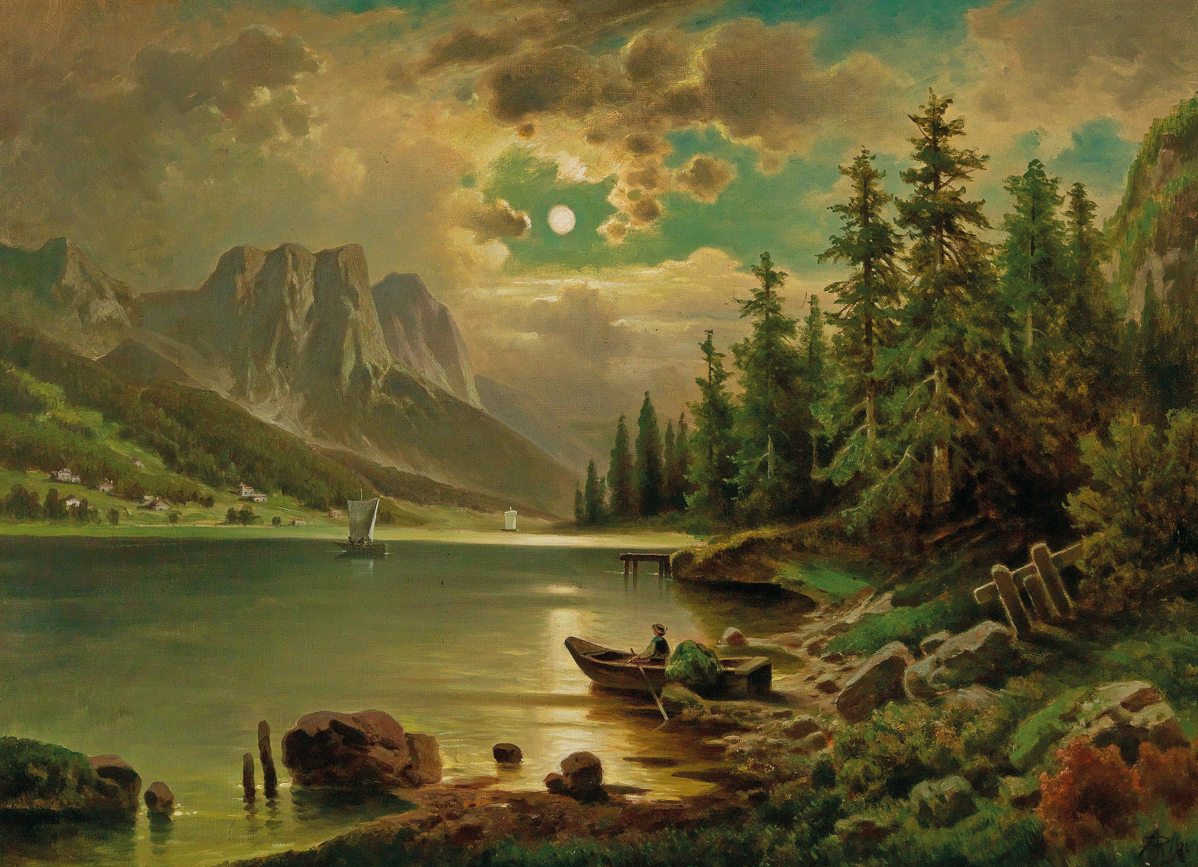 Blick auf den Grundlsee mit dem Backenstein im Hintergrund